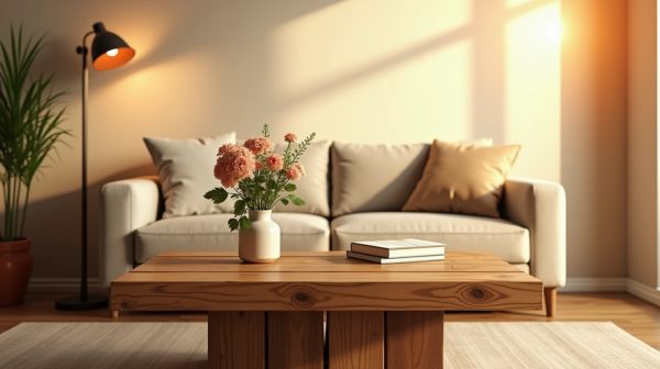Optez pour une table basse en bois massif pour un salon chaleureux